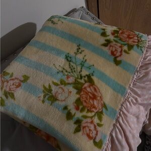Floral Striped Throw Blanket